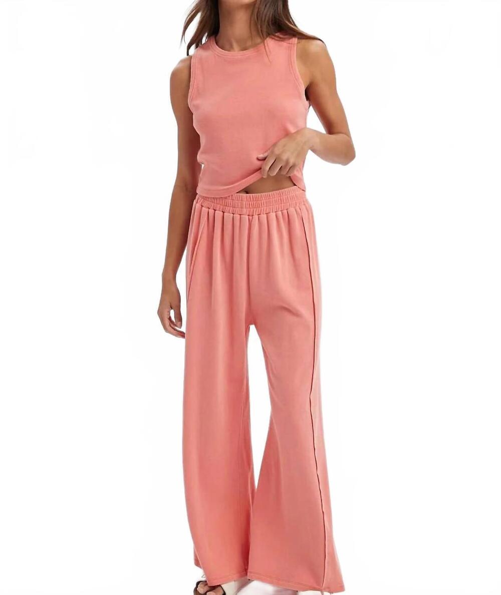 NEW WISHLIST sunny daze tank top and wide leg pants set in papaya - Picture 1 of 4